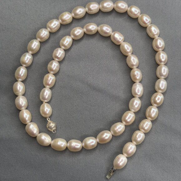 925 Silver Natural Pearl Necklace - Picture 3 of 7